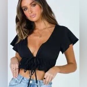 Princess Polly Black Crop Top